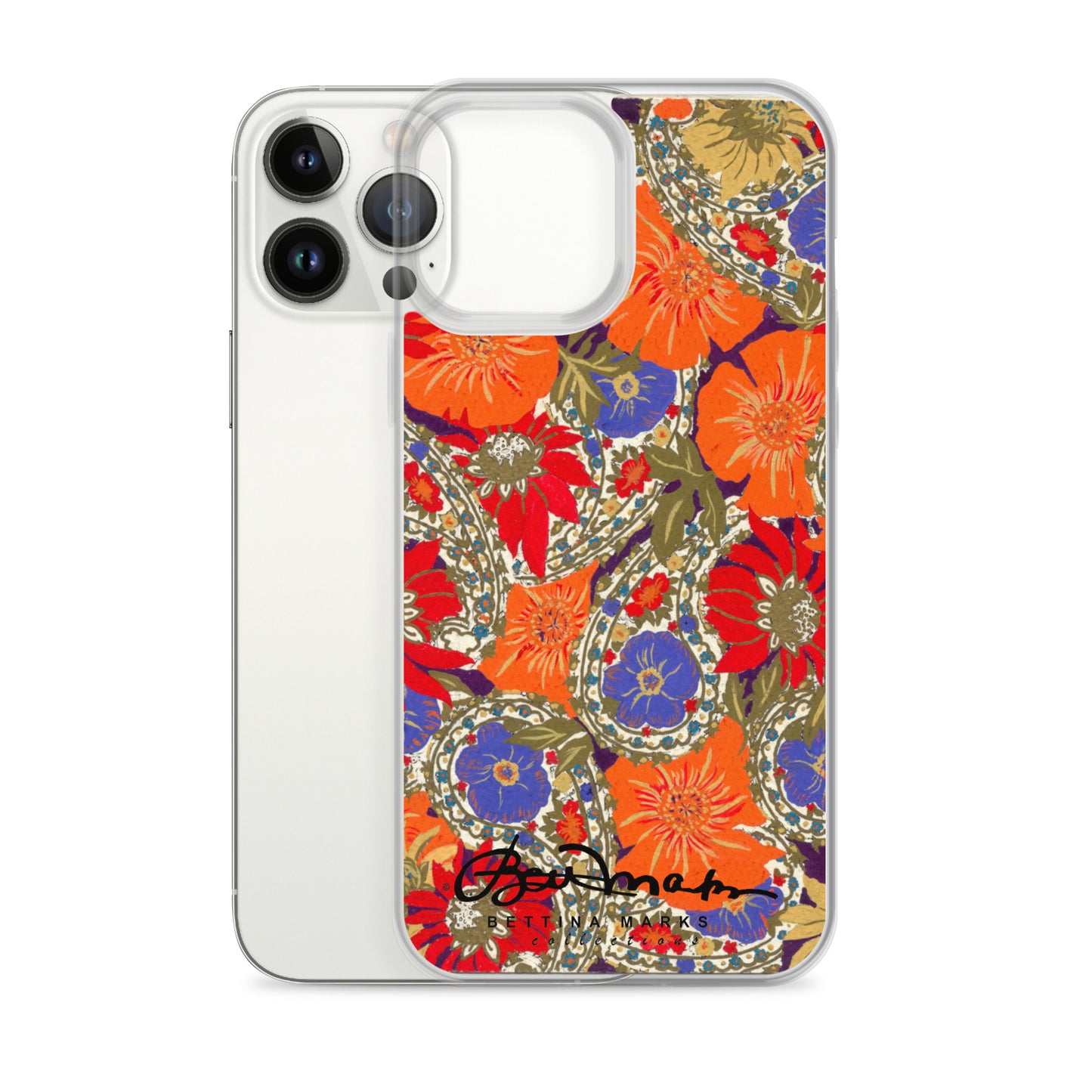 Orange Paisley Clear Case for iPhone®