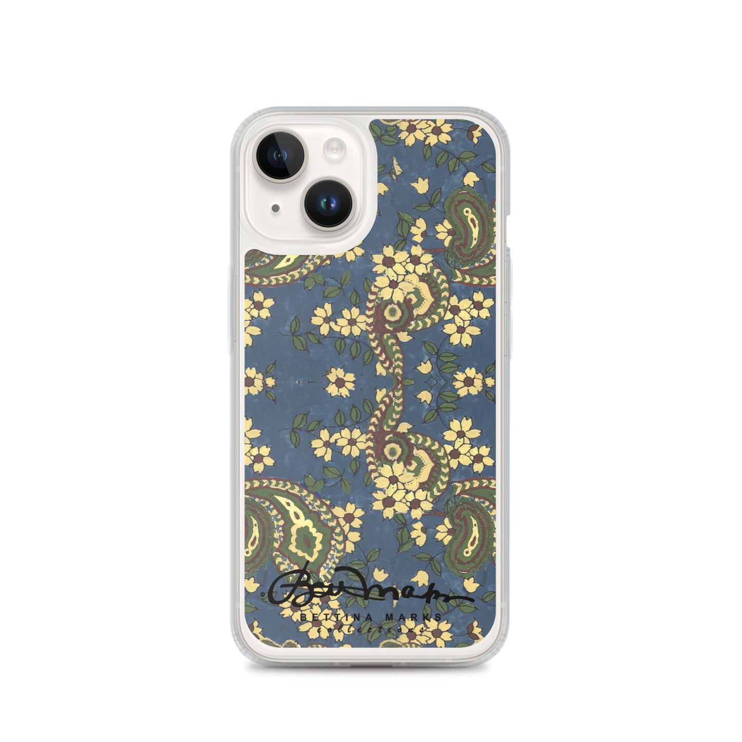 Vintage Blue Paisley Iphone 15 Pro Clear Phone case