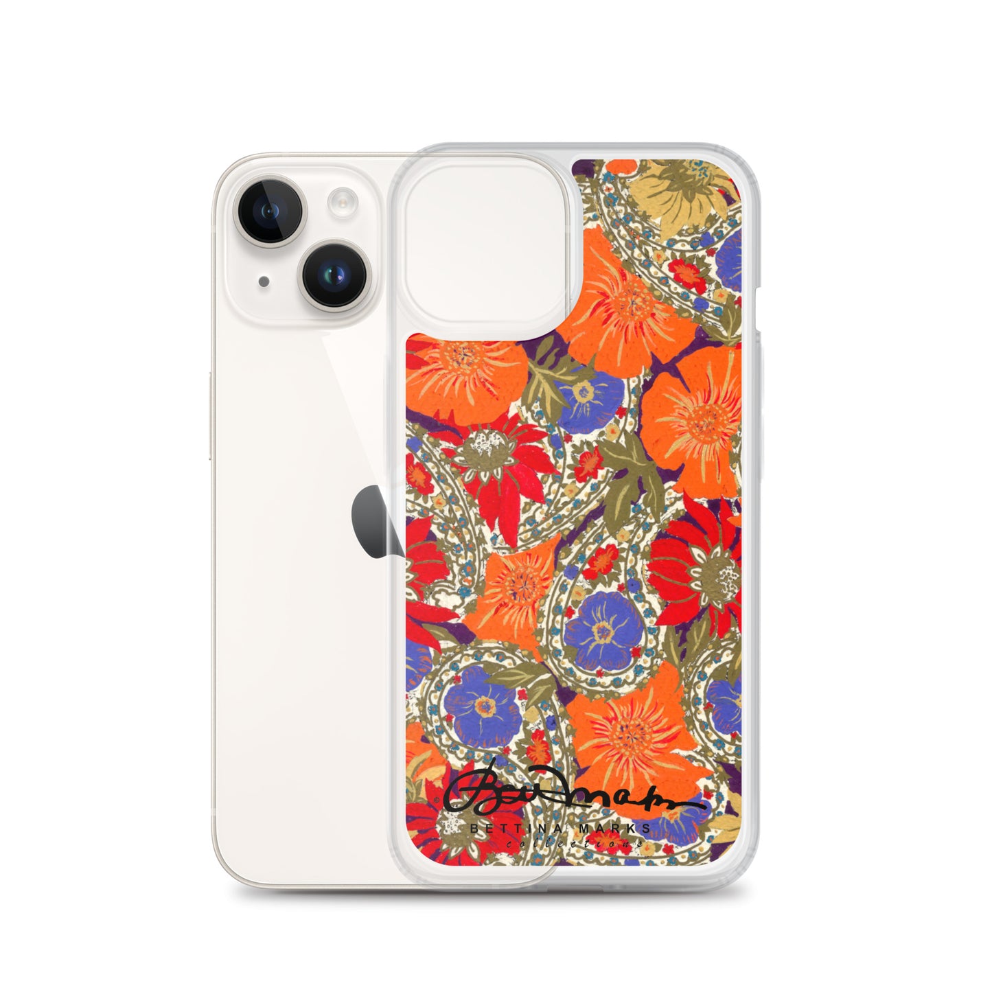 Orange Paisley Clear Case for iPhone®