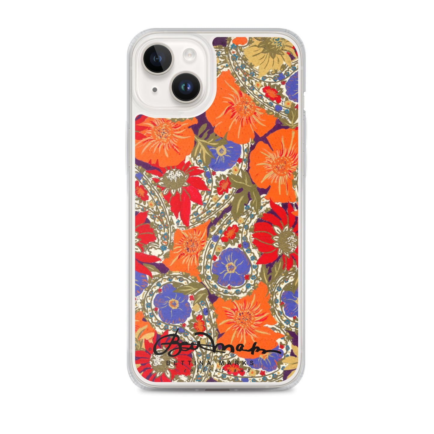 Orange Paisley Clear Case for iPhone®