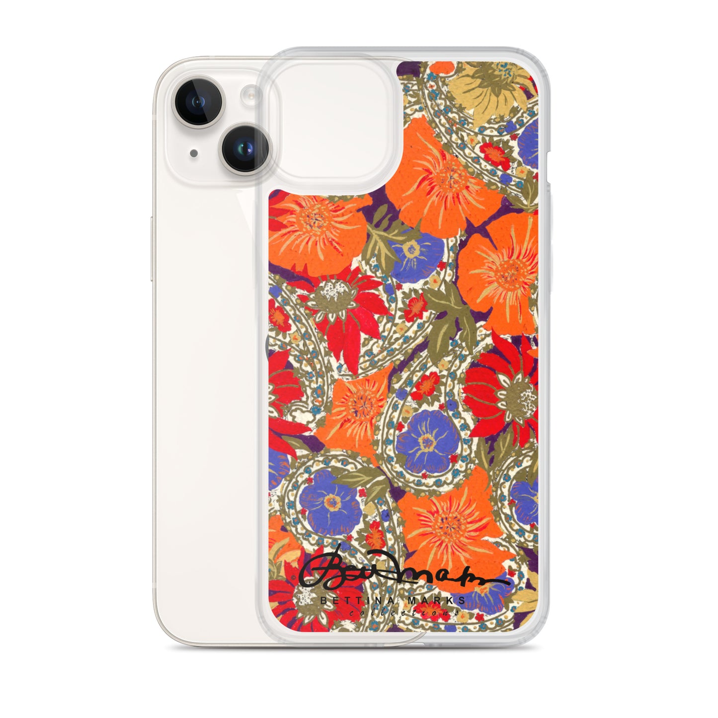 Orange Paisley Clear Case for iPhone®