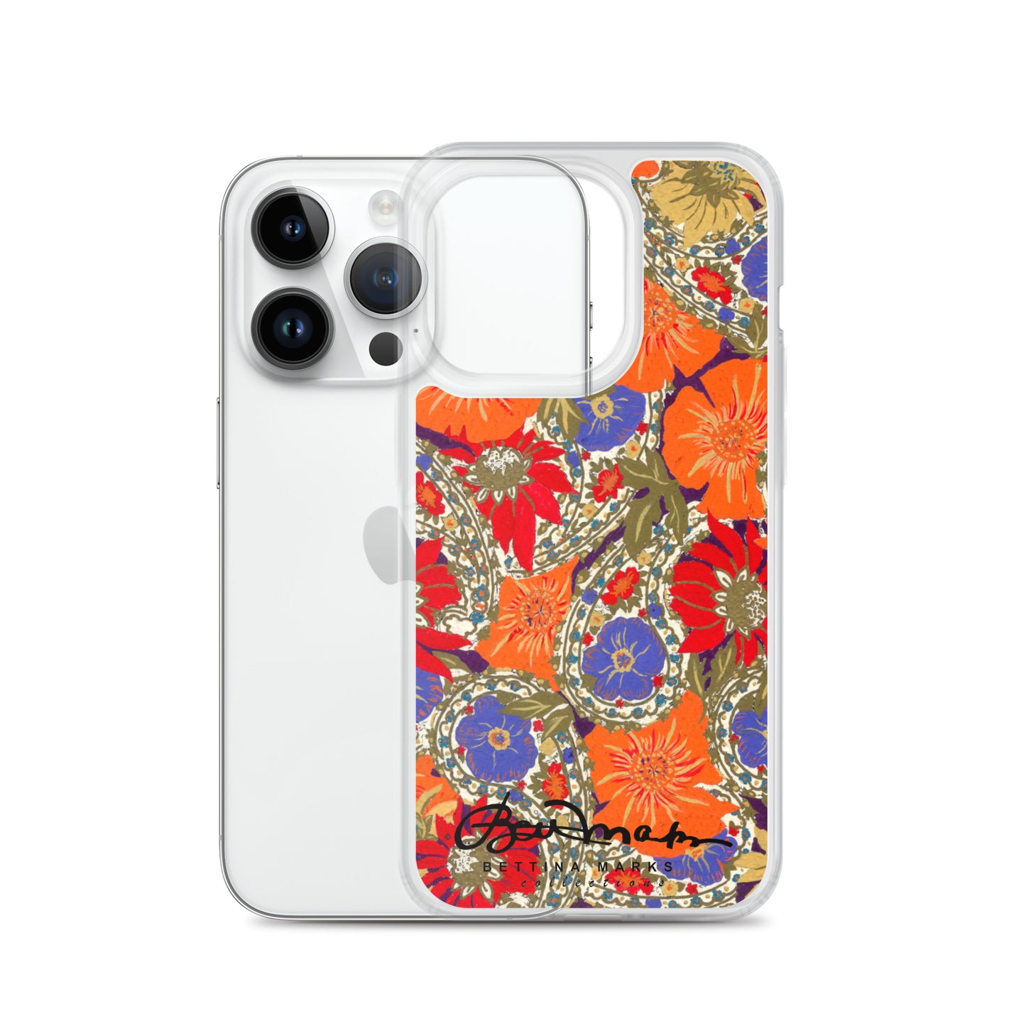 Orange Paisley Clear Case for iPhone®