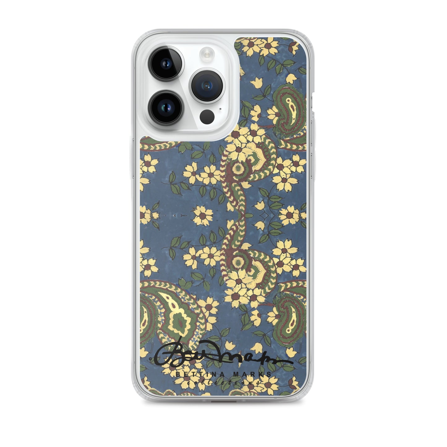 Vintage Blue Paisley Iphone 15 Pro Clear Phone case