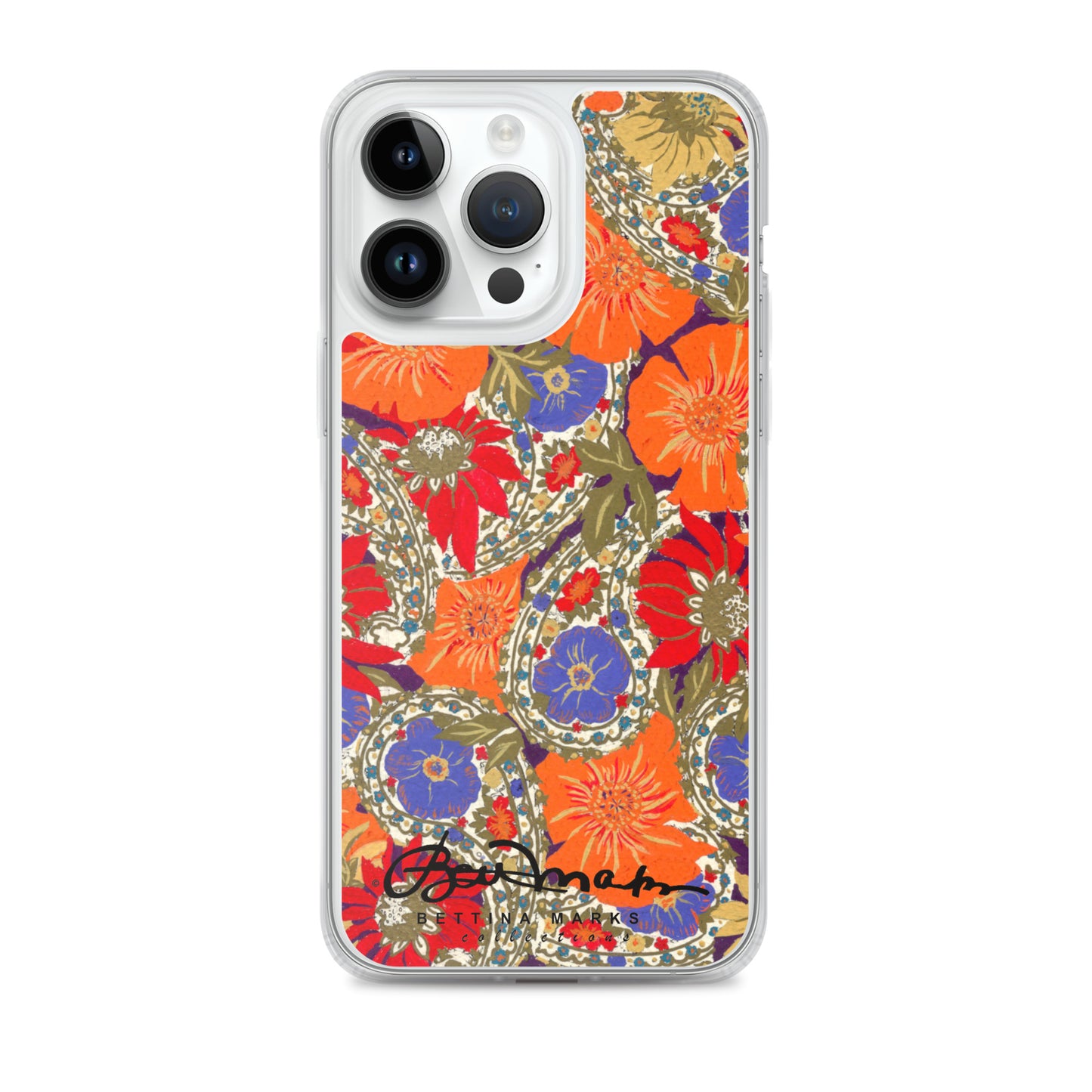 Orange Paisley Clear Case for iPhone®