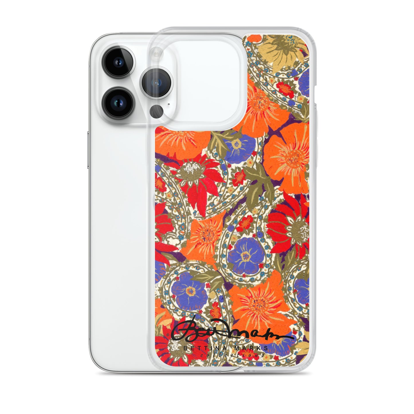 Orange Paisley Clear Case for iPhone®