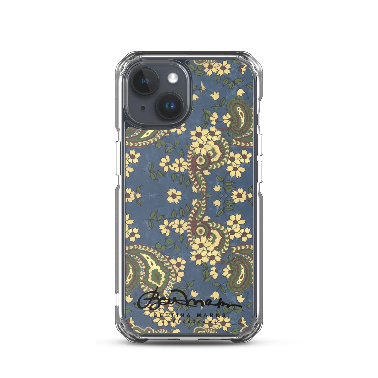 Vintage Blue Paisley Iphone 15 Pro Clear Phone case