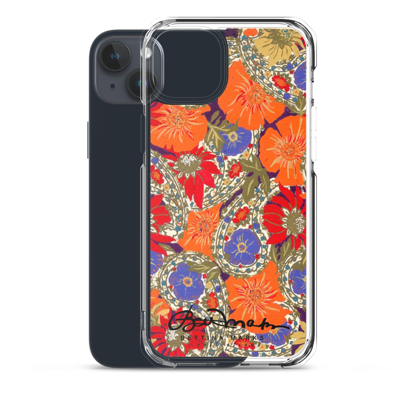 Orange Paisley Clear Case for iPhone®