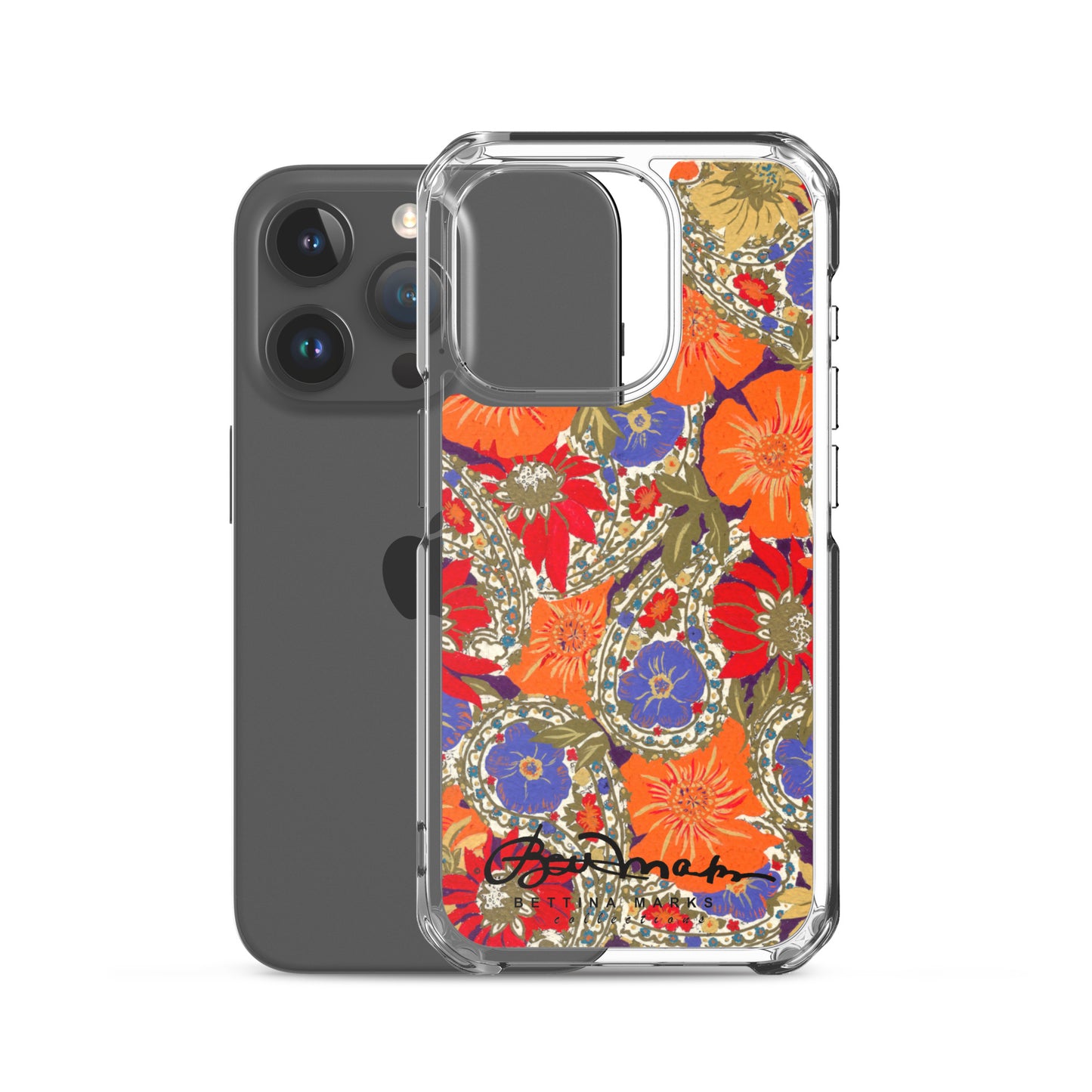 Orange Paisley Clear Case for iPhone®