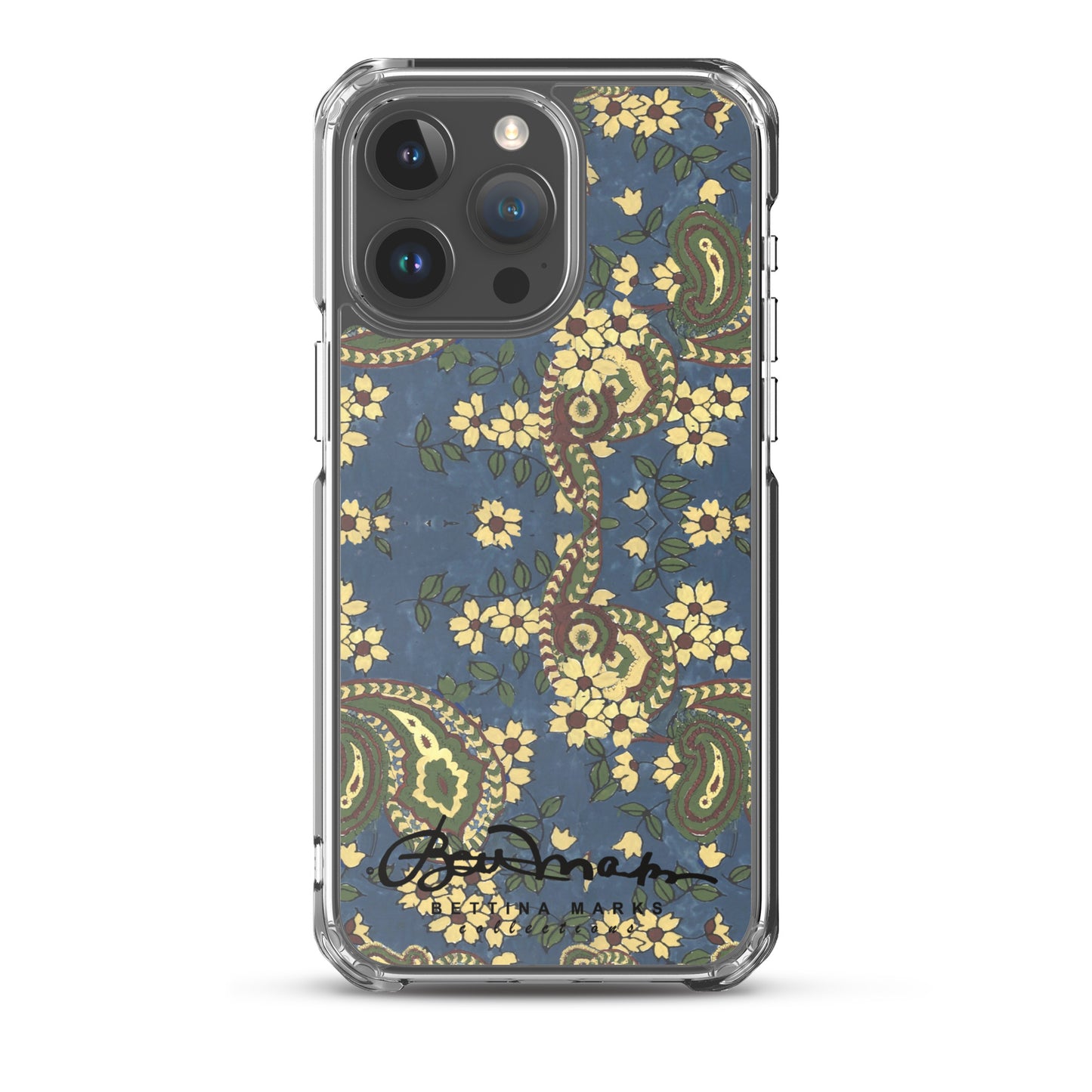 Vintage Blue Paisley Iphone 15 Pro Clear Phone case