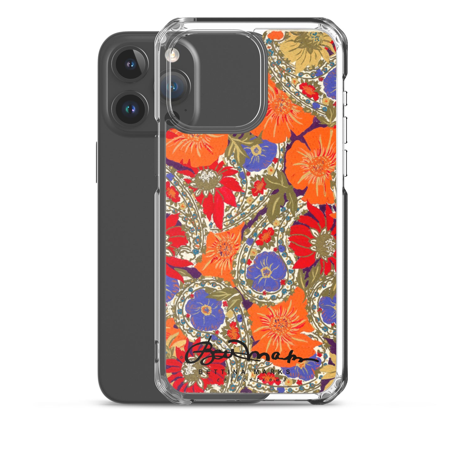 Orange Paisley Clear Case for iPhone®