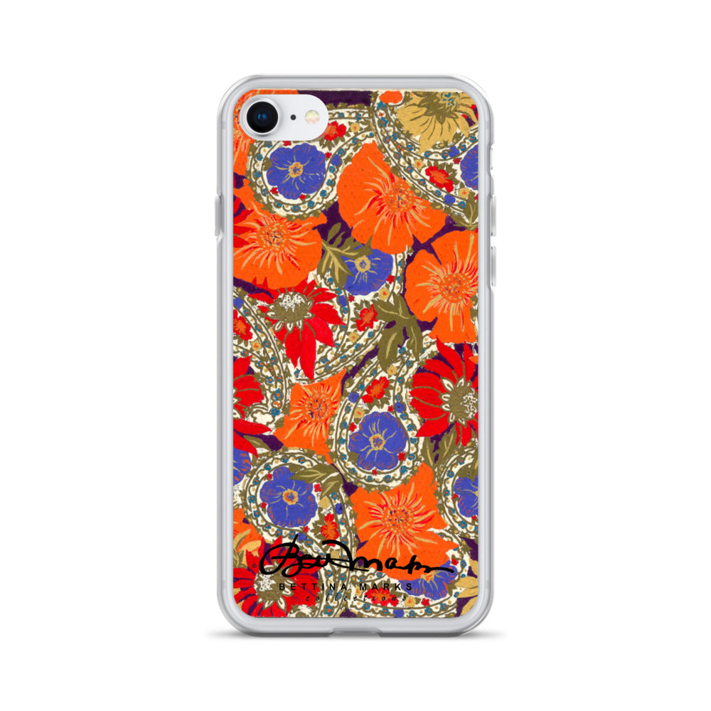 Orange Paisley Clear Case for iPhone®