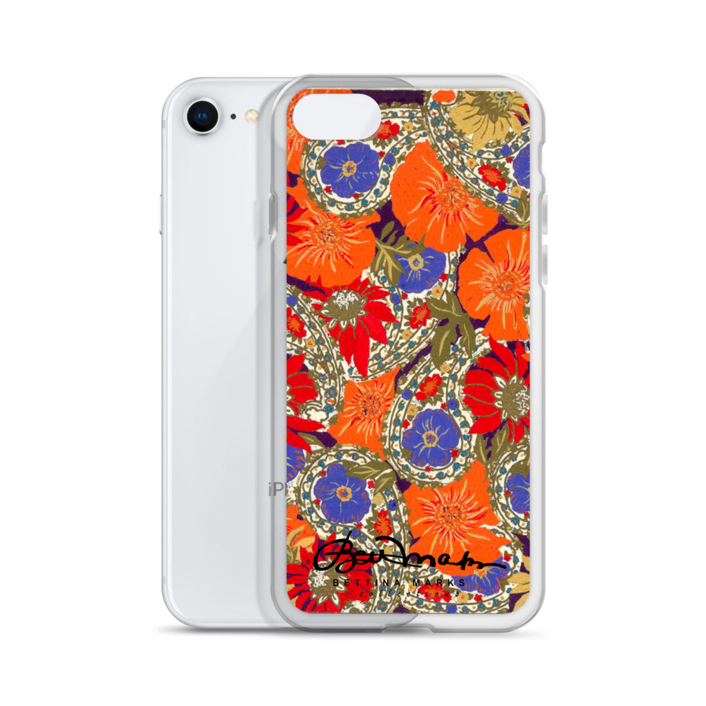 Orange Paisley Clear Case for iPhone®