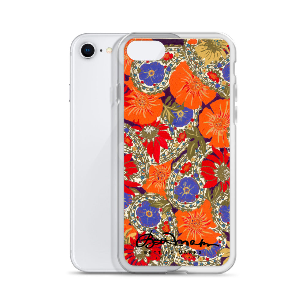 Orange Paisley Clear Case for iPhone®