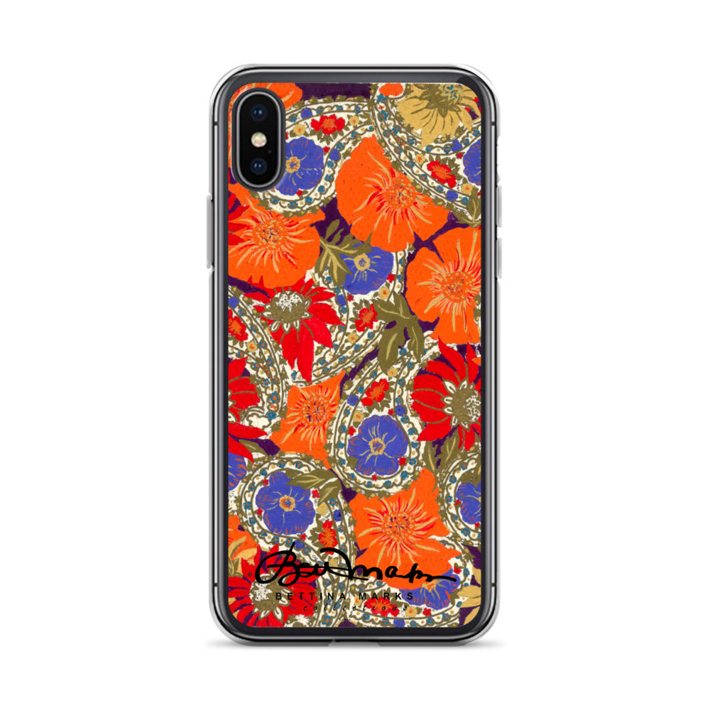 Orange Paisley Clear Case for iPhone®