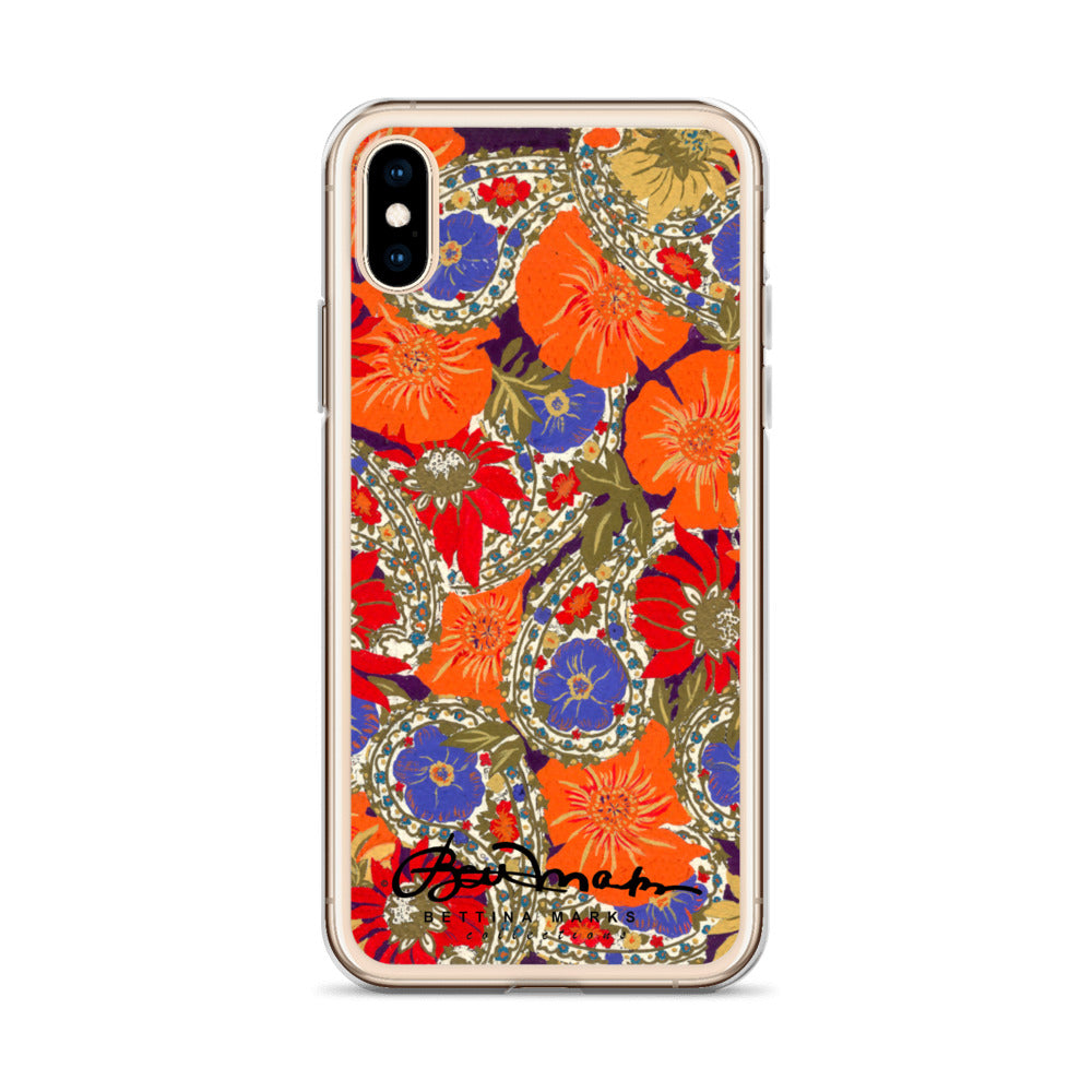 Orange Paisley Clear Case for iPhone®