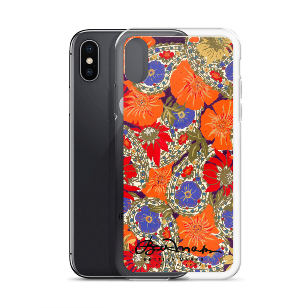 Orange Paisley Clear Case for iPhone®