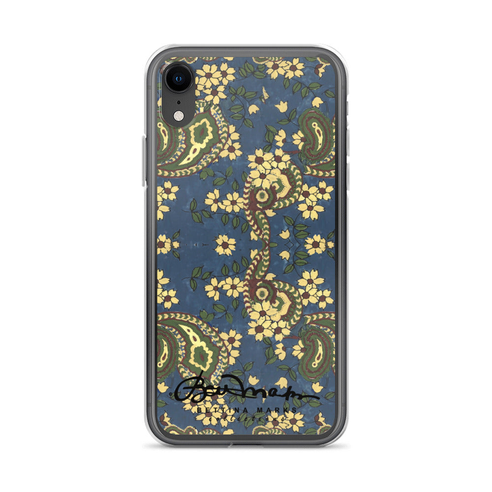 Vintage Blue Paisley Iphone 15 Pro Clear Phone case