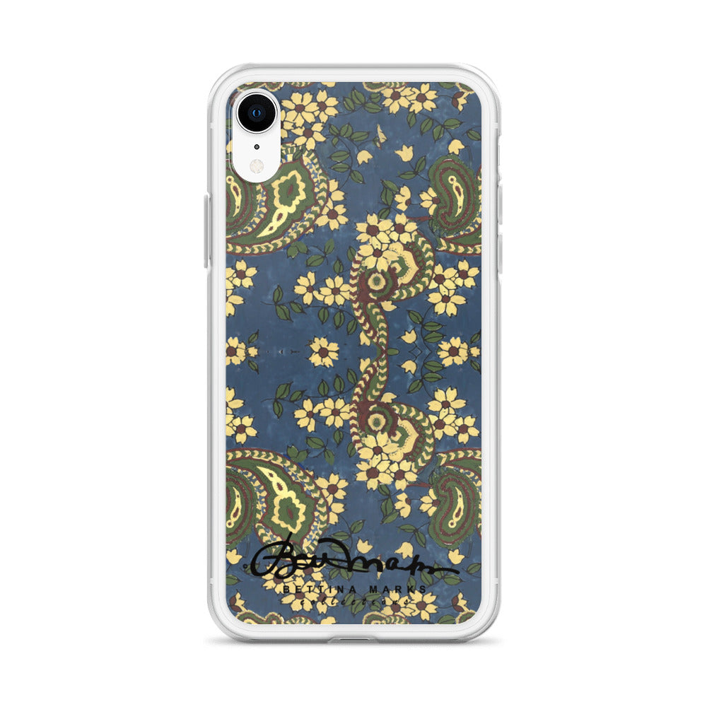 Vintage Blue Paisley Iphone 15 Pro Clear Phone case