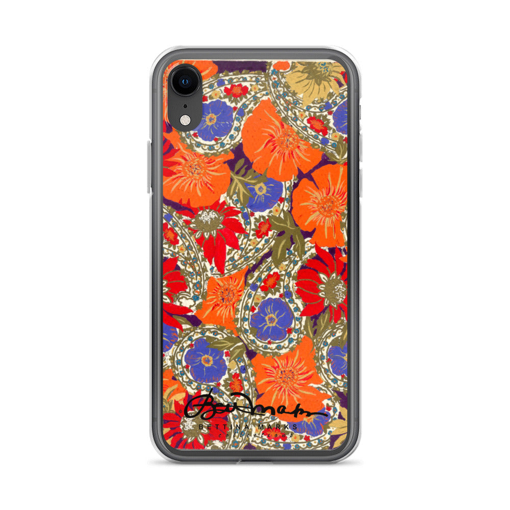 Orange Paisley Clear Case for iPhone®