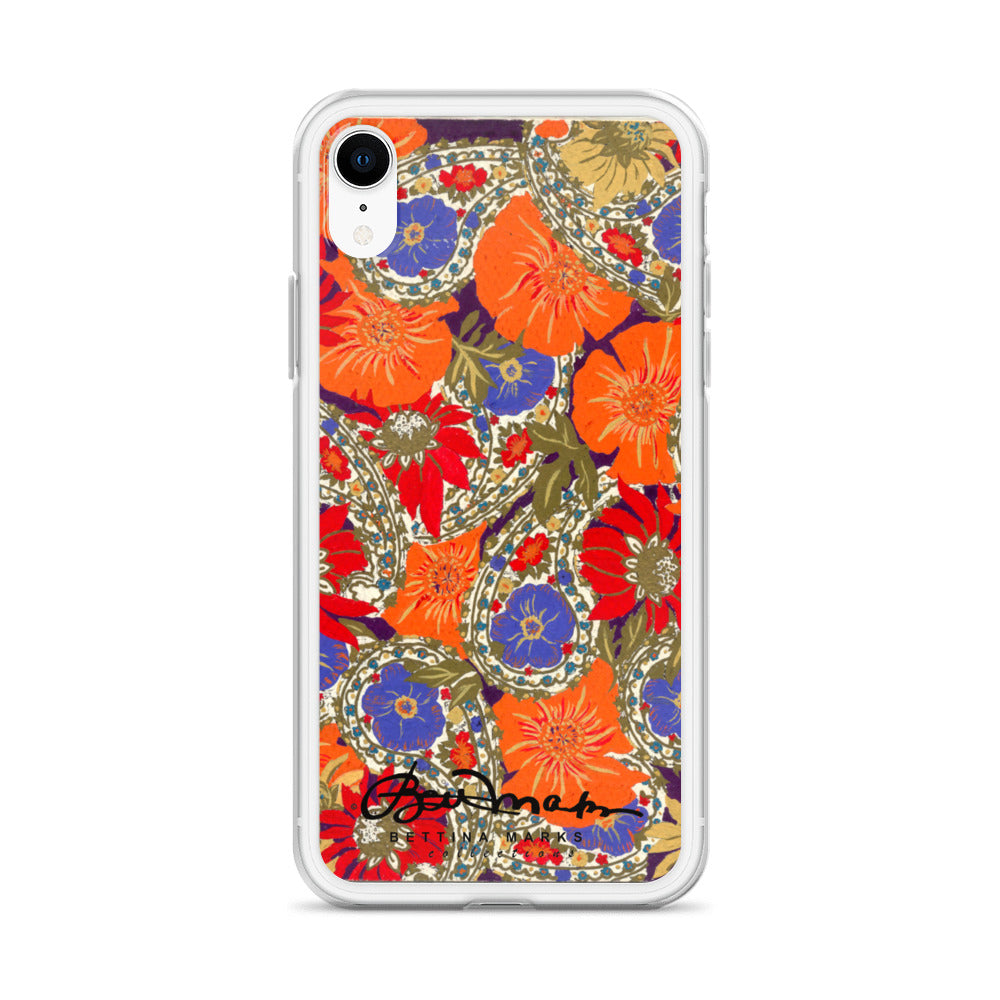 Orange Paisley Clear Case for iPhone®