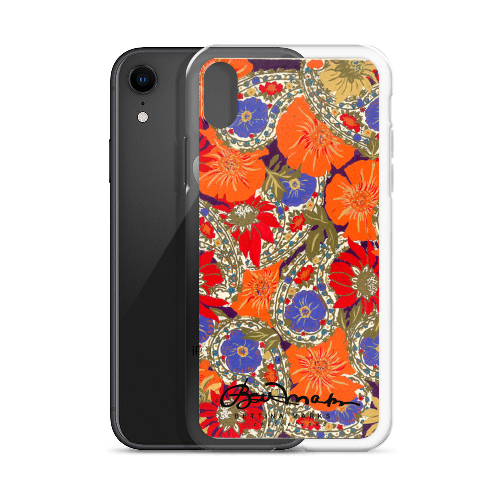 Orange Paisley Clear Case for iPhone®