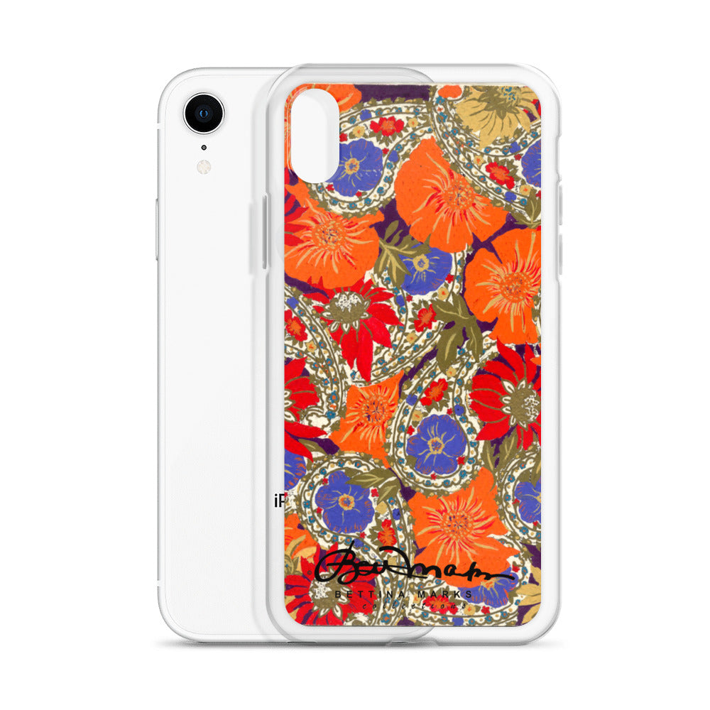 Orange Paisley Clear Case for iPhone®