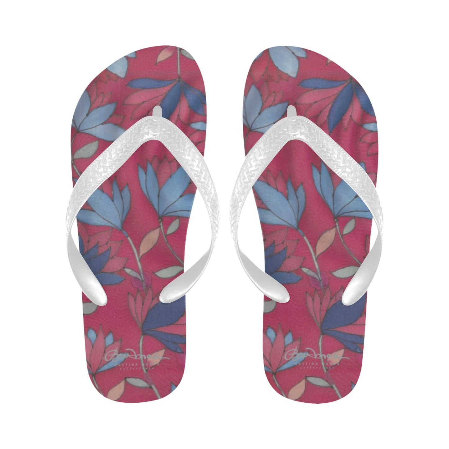 Lotus Flowers On Pink Flip Flops for Men/Women