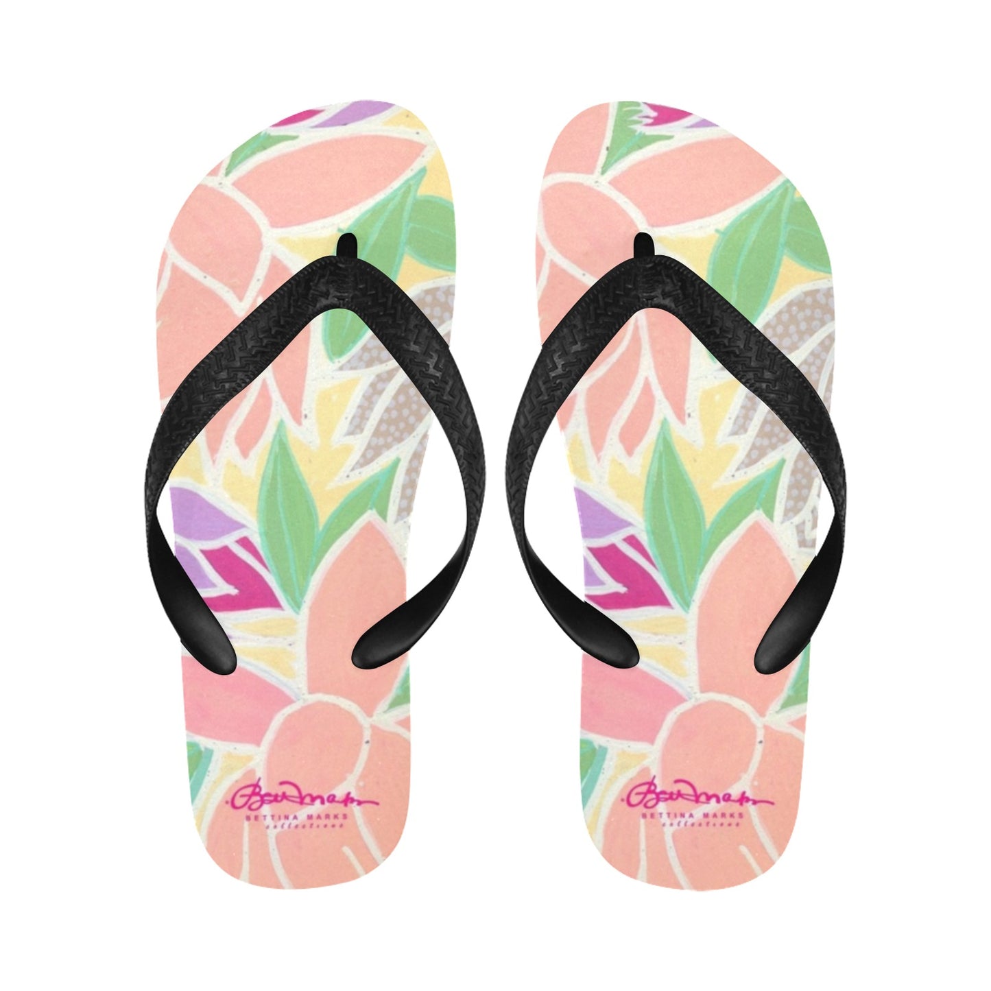 Pastel Tulips & Peonies Flip Flops for Men/Women