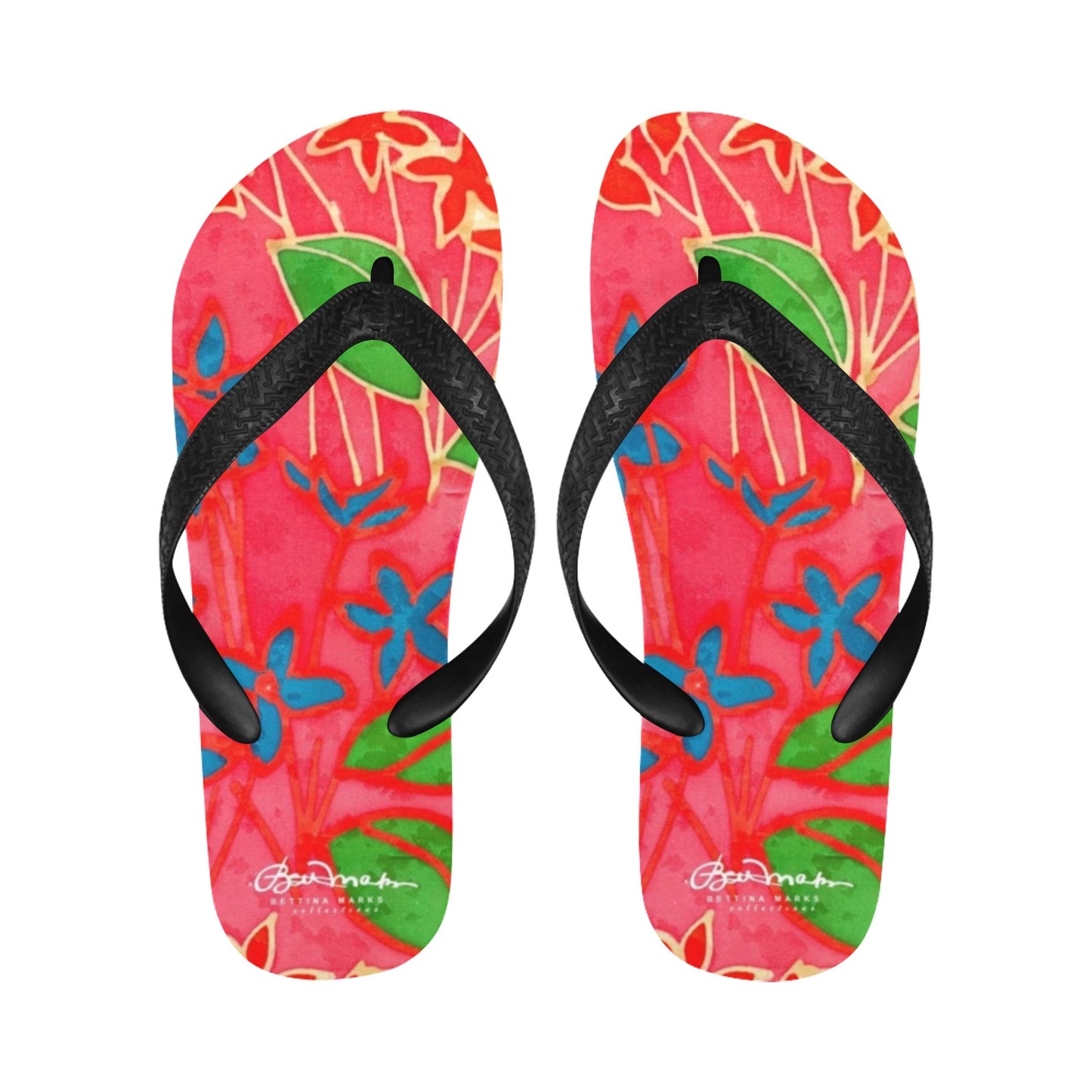 Hand Painted Tropical Leaves Flip Flops for Men/Women