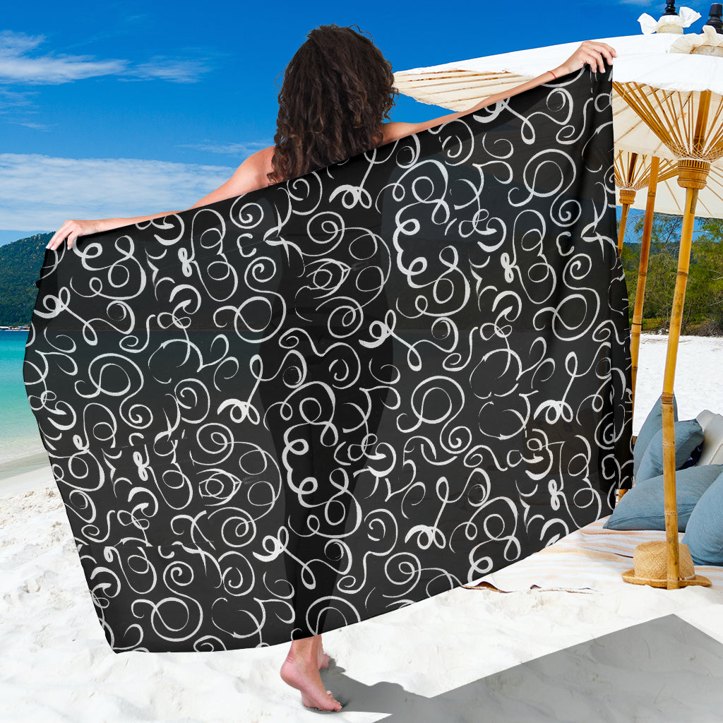 B&W Squiggles Sarong