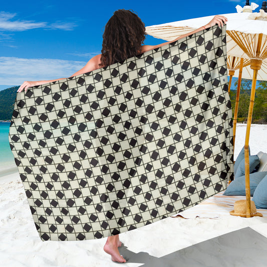 B&W Checkerboard Optical Sarong