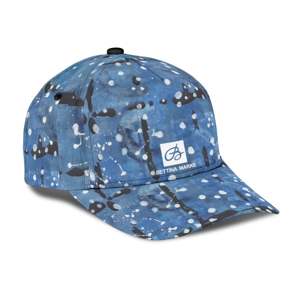 Blu&White Dotted Plaid Cap