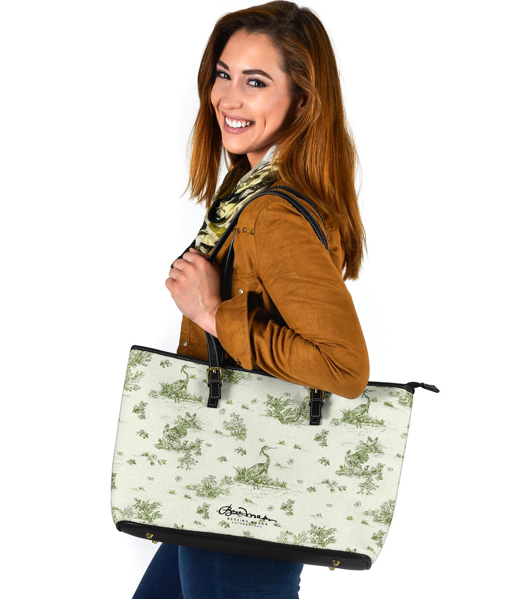 Toiles de Jouy tree Hugging Forest Green Large Tote Bag