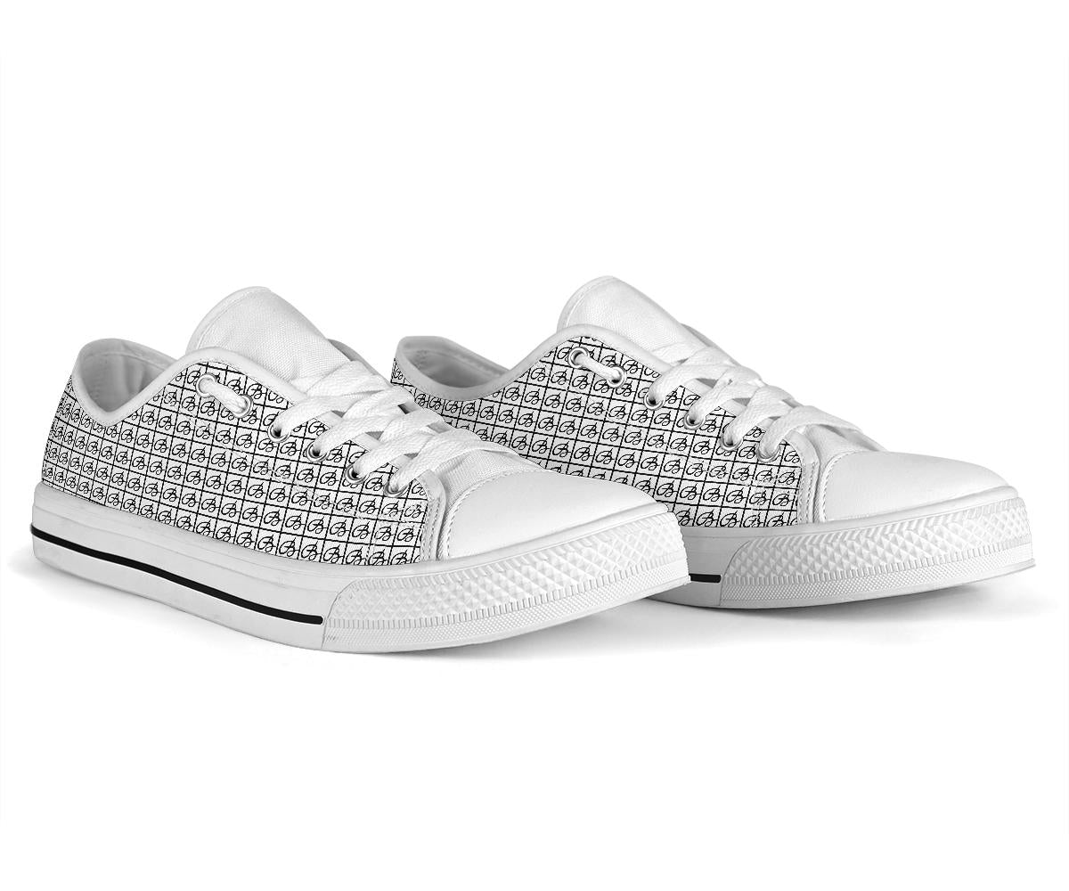 White Bettina Marks Logo Low Top Sneakers