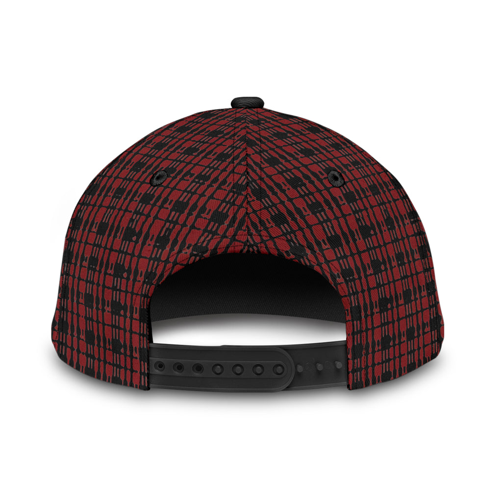 Black Red Tight Plaid Cap