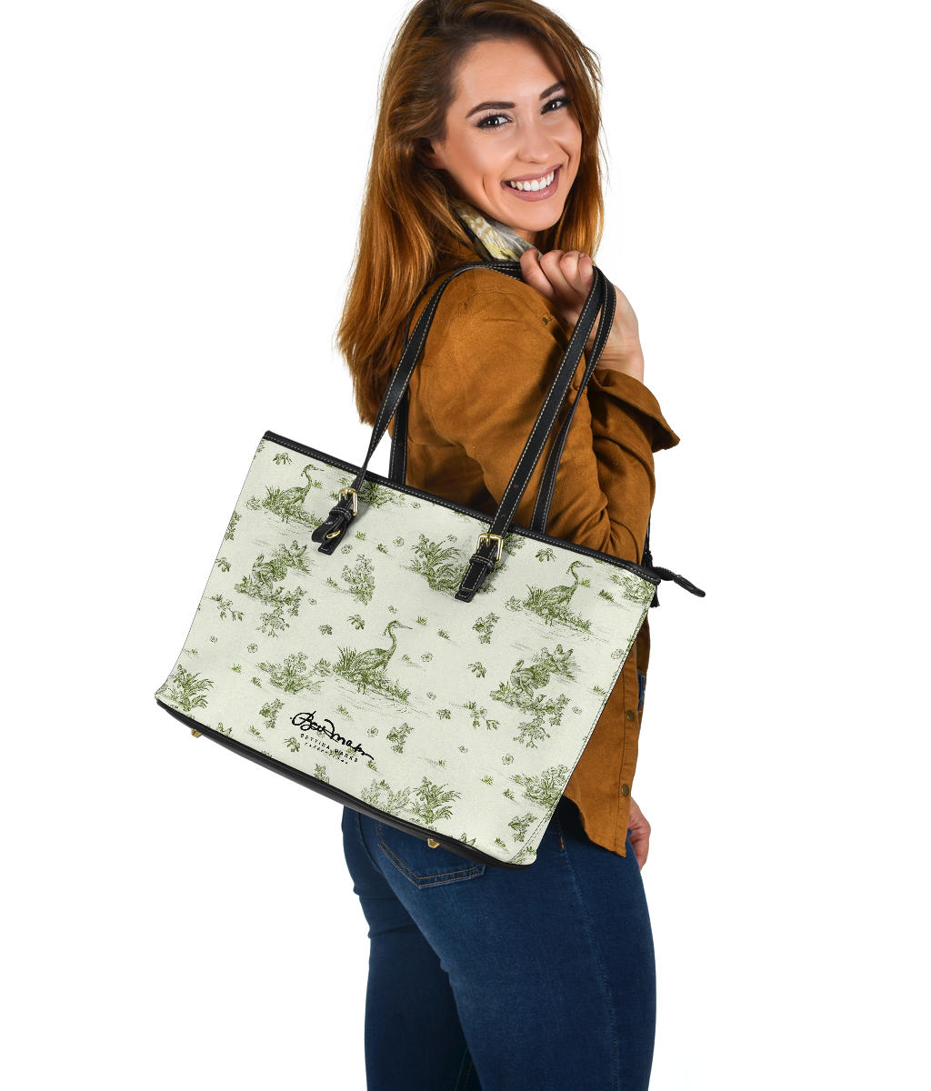 Toiles de Jouy tree Hugging Forest Green Large Tote Bag