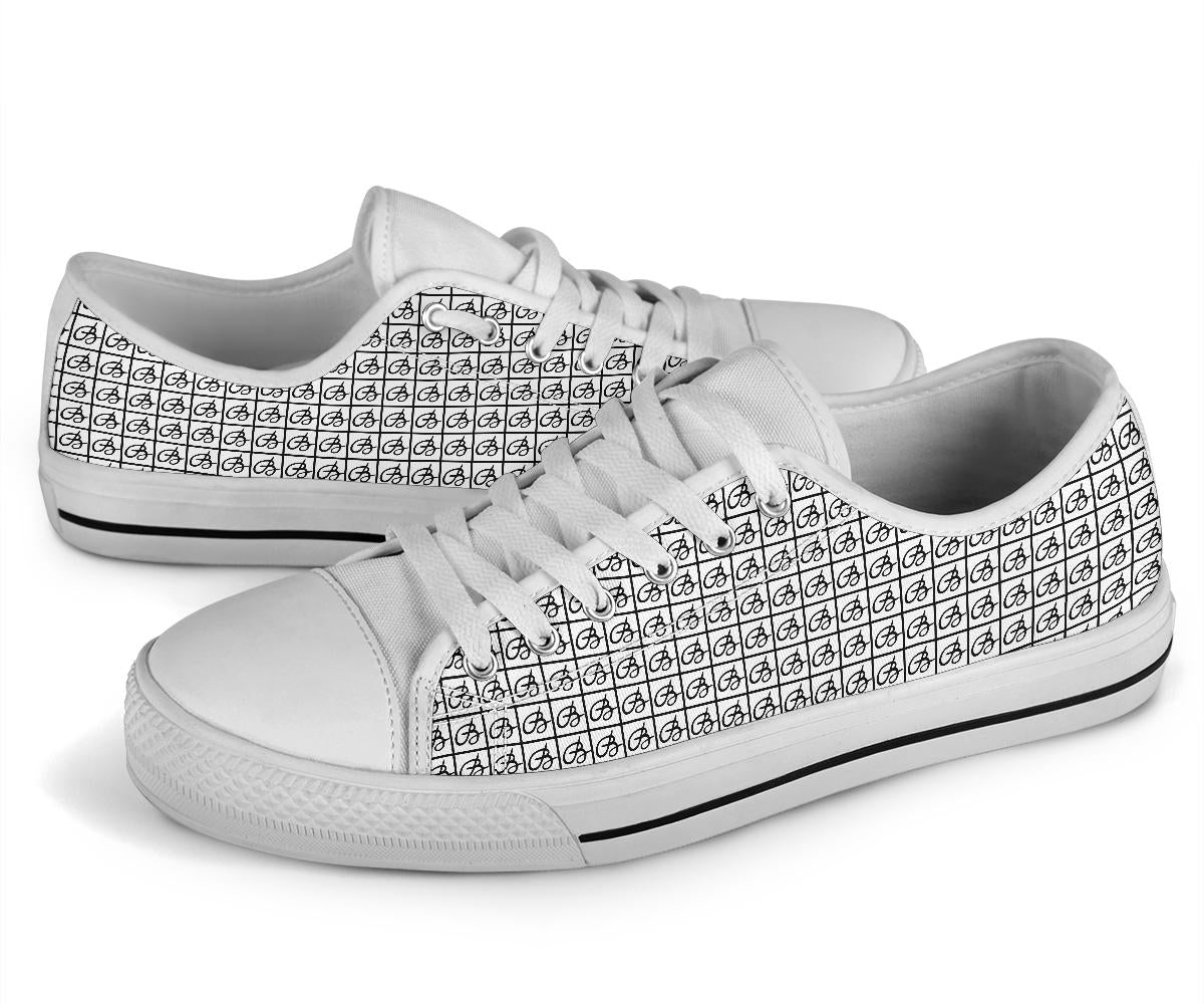 White Bettina Marks Logo Low Top Sneakers