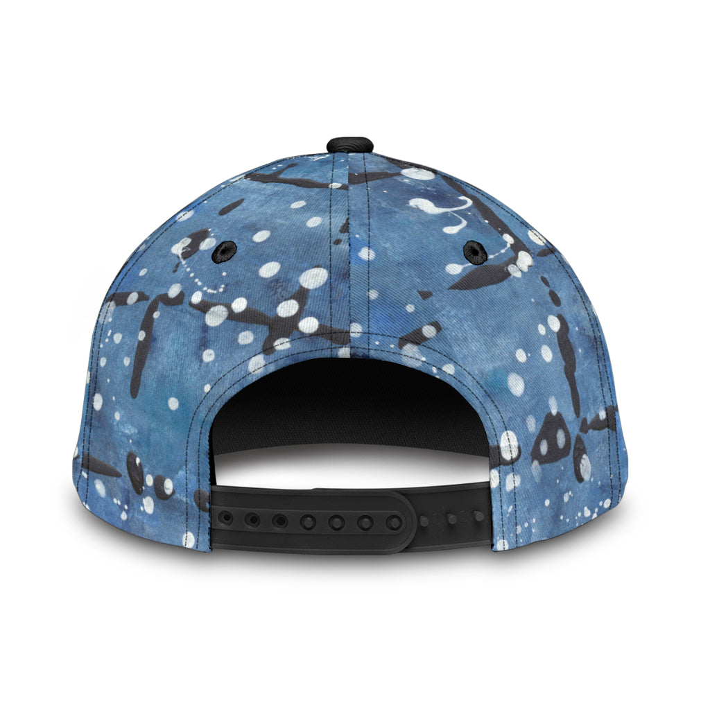 Blu&White Dotted Plaid Cap