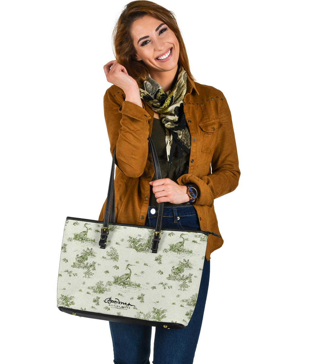 Toiles de Jouy tree Hugging Forest Green Large Tote Bag