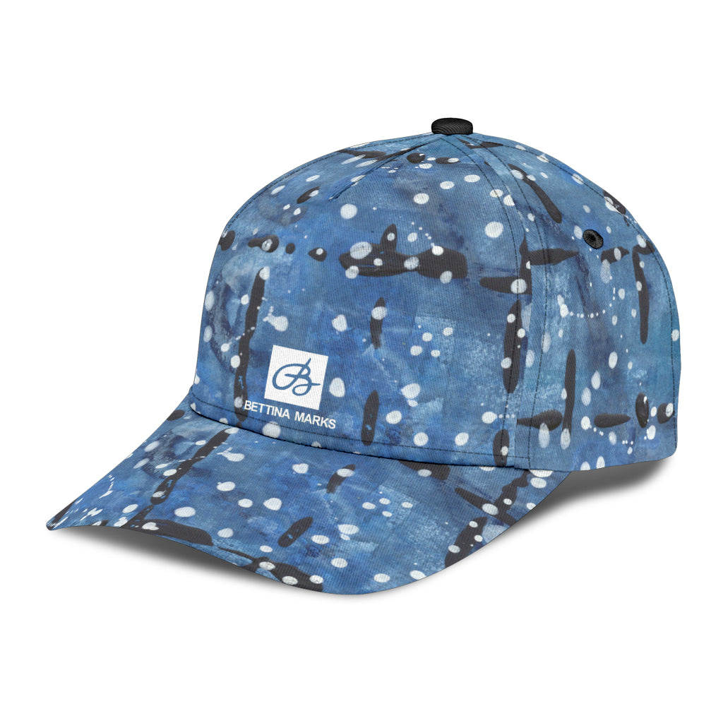 Blu&White Dotted Plaid Cap