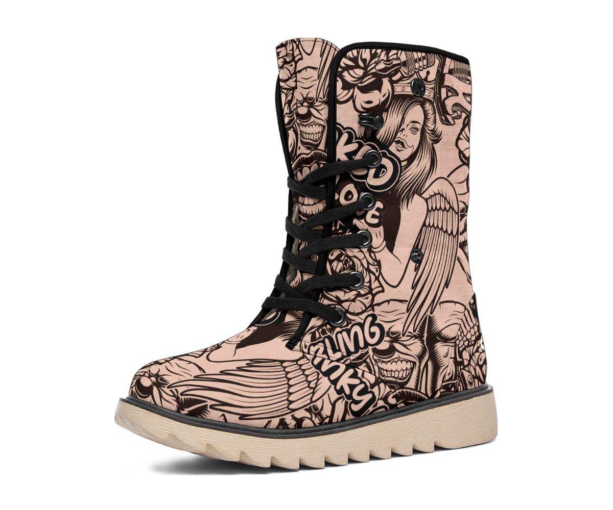 Inked Polar Boots