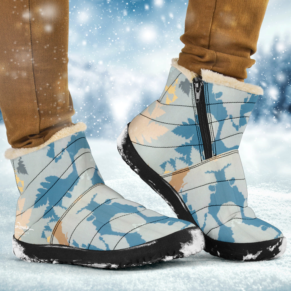 Abstract Forest Winter Boots