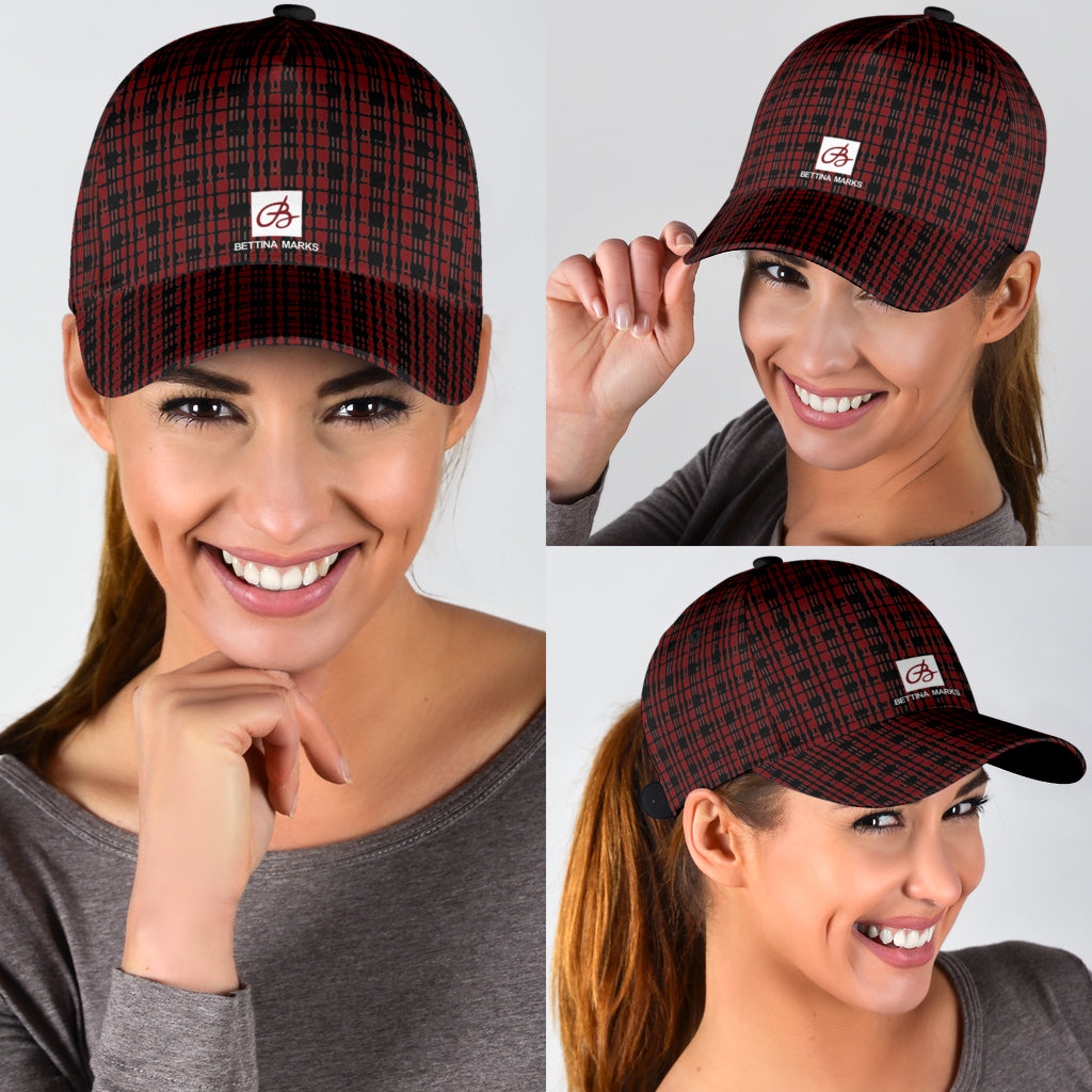 Black Red Tight Plaid Cap