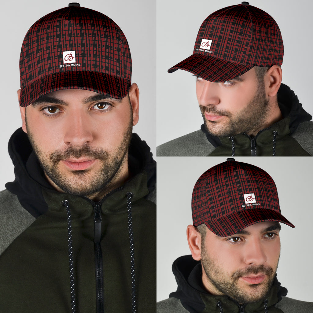 Black Red Tight Plaid Cap