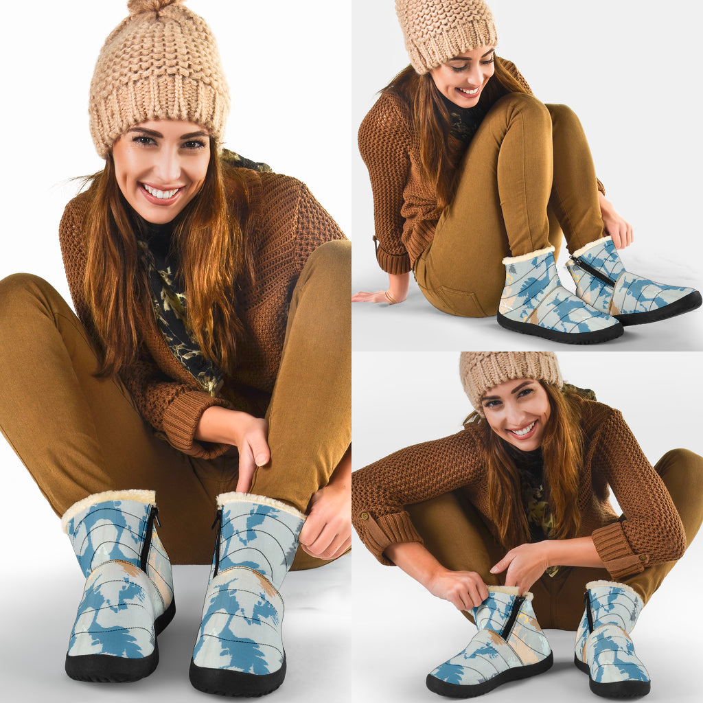 Abstract Forest Winter Boots