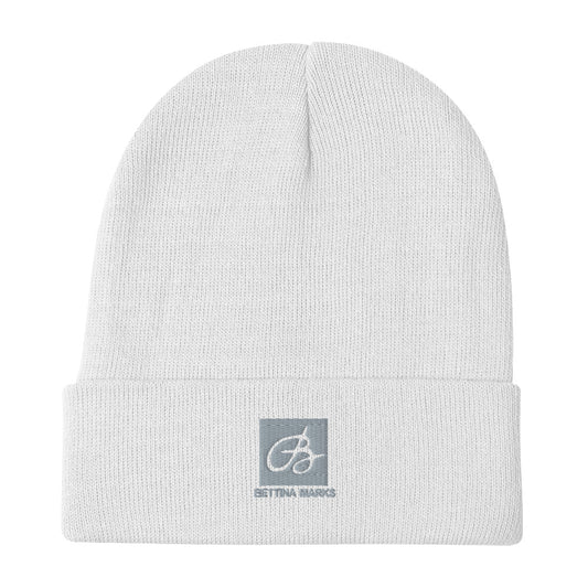 White B logo Embroidered Beanie