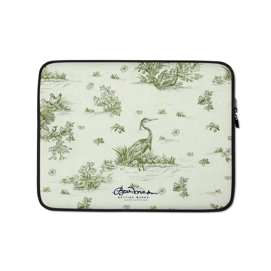 Toiles de Jouy tree Hugging Forest Green Laptop Sleeve