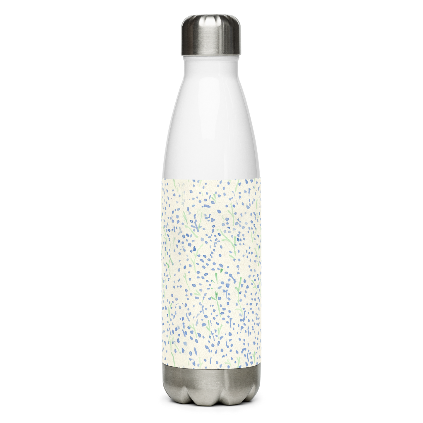 Watercolor Blue Floral Stainless steel water bottle