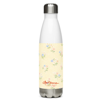 Yellow & Pink Pastel Floral Stainless steel water bottle