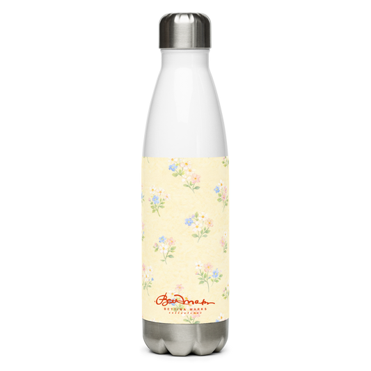 Yellow & Pink Pastel Floral Stainless steel water bottle